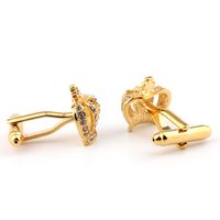 Glam Crown Copper Plating Inlay Artificial Crystal Unisex Cufflinks main image 5