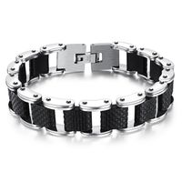 Diseño Original Geométrico Acero Titanio Pulido Hombres Pulsera main image 5