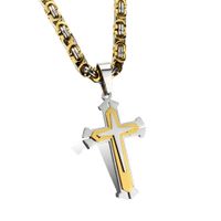 Original Design Cross Titanium Steel Plating Men's Pendant Necklace sku image 2