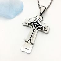 Original Design Cross Titanium Steel Plating Men's Pendant Necklace main image 5