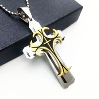 Original Design Cross Titanium Steel Plating Men's Pendant Necklace sku image 1