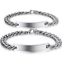Original Design Solid Color Titanium Steel Polishing Couple Bracelets main image 1