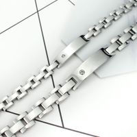 Original Design Geometric Titanium Steel Couple Bracelets main image 4