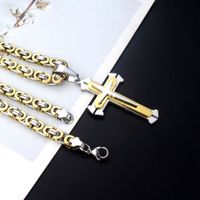 Original Design Cross Titanium Steel Plating Men's Pendant Necklace main image 4