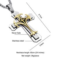 Original Design Cross Titanium Steel Plating Men's Pendant Necklace main image 3
