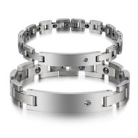 Original Design Geometric Titanium Steel Couple Bracelets main image 1