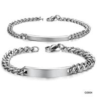 Original Design Solid Color Titanium Steel Polishing Couple Bracelets main image 5