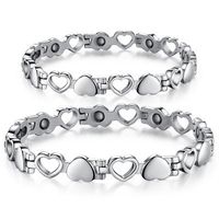 Original Design Heart Shape Titanium Steel Polishing Couple Bracelets main image 3