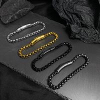 Original Design Solid Color Titanium Steel Plating Men's Bracelets main image 1