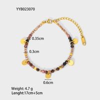 304 Stainless Steel 18K Gold Plated Simple Style Classic Style Plating Color Block Jewelry Set sku image 1