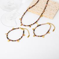 304 Stainless Steel 18K Gold Plated Simple Style Classic Style Plating Color Block Jewelry Set main image 5