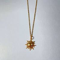 304 Stainless Steel 18K Gold Plated Classic Style Plating Sun Eye Titanium Steel Pendant Necklace main image 2