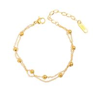 304 Stainless Steel 18K Gold Plated Sweet Plating Solid Color Bracelets Necklace main image 3