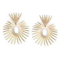 1 Pair Elegant Lady Geometric Inlay Alloy Artificial Pearls Drop Earrings sku image 1