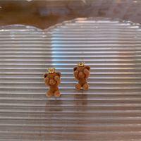 1 Pair Cartoon Style Cute Bear Alloy Ear Studs sku image 7