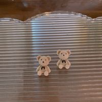 1 Pair Cartoon Style Cute Bear Alloy Ear Studs sku image 5