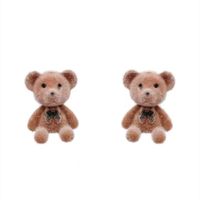1 Pair Cartoon Style Cute Bear Alloy Ear Studs main image 4