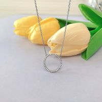 Simple Style Circle Sterling Silver Plating Inlay Zircon Pendant Necklace main image 5