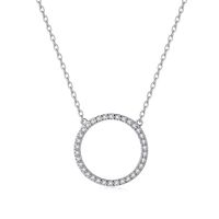 Simple Style Circle Sterling Silver Plating Inlay Zircon Pendant Necklace sku image 1