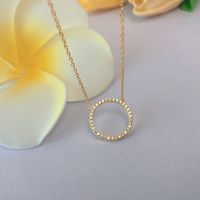 Simple Style Circle Sterling Silver Plating Inlay Zircon Pendant Necklace main image 2