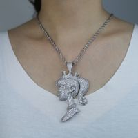 Princess Cartoon Character Copper Pendant Necklace In Bulk main image 3