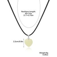Simple Style Star Heart Shape Rhombus Luminous Stone Leather Rope Patchwork Unisex Pendant Necklace sku image 4