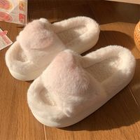 Women's Elegant Heart Shape Round Toe Cotton Slippers sku image 8