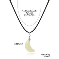 Simple Style Star Heart Shape Rhombus Luminous Stone Leather Rope Patchwork Unisex Pendant Necklace sku image 1