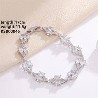 Copper Gold Plated Silver Plated Casual Luxurious Shiny Inlay Four Leaf Clover Infinity Heart Shape Zircon Bracelets sku image 4