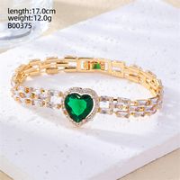 Copper Gold Plated Silver Plated Casual Luxurious Shiny Inlay Four Leaf Clover Infinity Heart Shape Zircon Bracelets sku image 5