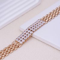 Copper Gold Plated Silver Plated Casual Luxurious Shiny Inlay Four Leaf Clover Infinity Heart Shape Zircon Bracelets sku image 3