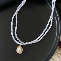 French Style Solid Color Alloy Plating Women's Necklace main image 5