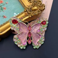 Retro French Style Butterfly Alloy Inlay Rhinestones Women's Brooches main image 1