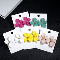 1 Pair Modern Style Flower Plating Alloy Ear Studs main image 1