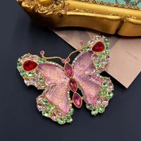 Retro French Style Butterfly Alloy Inlay Rhinestones Women's Brooches main image 2