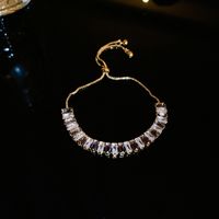 Wholesale Jewelry Ig Style Elegant Square Tassel Alloy Zircon Inlay Bracelets Earrings Necklace sku image 5