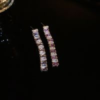 Wholesale Jewelry Ig Style Elegant Square Tassel Alloy Zircon Inlay Bracelets Earrings Necklace sku image 3