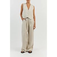 Women's Casual Solid Color Cotton And Linen Button Pants Sets main image 6