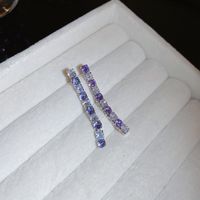 Wholesale Jewelry Ig Style Elegant Square Tassel Alloy Zircon Inlay Bracelets Earrings Necklace sku image 1