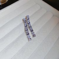 Wholesale Jewelry Ig Style Elegant Square Tassel Alloy Zircon Inlay Bracelets Earrings Necklace sku image 2