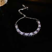 Wholesale Jewelry Ig Style Elegant Square Tassel Alloy Zircon Inlay Bracelets Earrings Necklace sku image 6