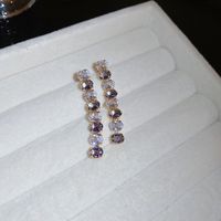 Wholesale Jewelry Ig Style Elegant Square Tassel Alloy Zircon Inlay Bracelets Earrings Necklace sku image 4