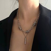 Simple Style Cool Style Geometric Alloy Titanium Steel Plating Unisex Layered Necklaces main image 1