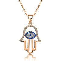 Elegant Streetwear Devil's Eye Sterling Silver Plating Inlay Zircon Pendant Necklace main image 3