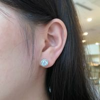 1 Pair Elegant Lady Geometric Plating Inlay Sterling Silver Zircon Ear Studs main image 3