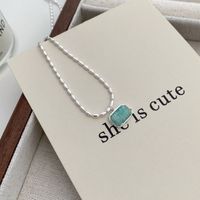 Basic Classic Style Geometric Sterling Silver Pendant Necklace main image 5