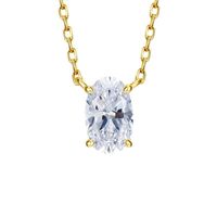 Elegant Glam Oval Sterling Silber Inlay Diamant Mit Hohem Kohlenstoffgehalt Halskette Mit Anhänger main image 4