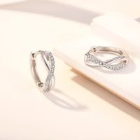 1 Pair Simple Style Solid Color Inlay Sterling Silver Zircon Earrings sku image 1