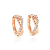 1 Pair Simple Style Solid Color Inlay Sterling Silver Zircon Earrings main image 4