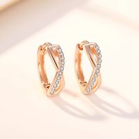 1 Pair Simple Style Solid Color Inlay Sterling Silver Zircon Earrings sku image 2